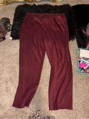 Vintage Courtenay Burgundy Straight-Leg Trousers